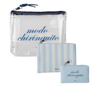 Fisura - Neceser Triple Original “Modo chiringuito”. Neceser para Maquillaje, Bolso para medicinas y Monedero pequeño. Set de 3 Unidades. Accesorios para Playa. Hecho de PVC y PU.