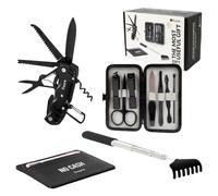 Fisura - Pack regalo original para hombre. Caja sorpresa para hombre con rascador, kit de manicura, porta tarjetas y navaja multiusos. Regalo para día del padre, san Valentín, cumpleaños.
