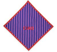 Fisura - Pañuelo cuello mujer original “Ciao. Bandana multiusos para el cuello, cabeza o bolso rosa y azul. 70 cm x 70 cm. Regalo para mujer