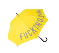 Fisura - Paraguas grande Fucking Rain” reflectante. Paraguas juvenil de color amarillo. Paraguas automático con botón. Paraguas antiviento resistente. 106 centímetros de diámetro.