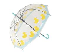 Fisura - Paraguas transparente niño “patos” amarillo y azul. Paraguas infantil cúpula con apertura automática. Regalo para niños. Diámetro de 67,5 cm.