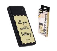 Fisura - Power Bank 10.000 mAh con diseño Original. Batería Externa para iPhone, Android, Tablet, Airpods. Batería portátil Ideal para Viajes y Uso Diario. (All You Need, Beige)