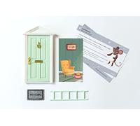 Fisura - Puerta Ratoncito Pérez que se abre con 3 accesorios y postal de felicitación. Regalo original niño y niña. Color verde menta.