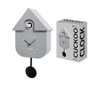 Fisura - Reloj de Cuco Gris con dial Blanco. Reloj Pared. Reloj Pared Original para Regalo. 3 Pilas AA no Incluidas.Medidas: 21,5 x 8 x 41,5 cm. Plástico ABS.
