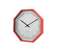 Fisura - Reloj de Pared Original Octogonal Coral. Reloj de Cocina Moderno. Reloj de Pared neón. 30 centímetros de diámetro. ABS y Cristal. 1 Pila AA.