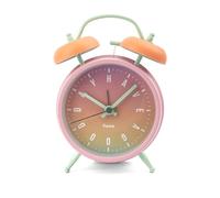 Fisura - Reloj Despertador analógico sin Tic-TAC. con luz de Led Nocturna. Metal y ABS. Medidas: 11,7 x 5,5 x 16. Esfera de 9 centímetros (Degradado)