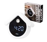 Fisura - Reloj Despertador Digital Cuco. Reloj de Cuco Despertador Original Negro. 3 alarmas. 3 Niveles de Brillo. Fecha y Temperatura. Cable Tipo C. 20 cm x 17,7 cm.