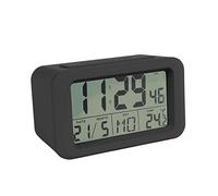 Fisura - Reloj Despertador Digital LED. Reloj indicador de Fecha y Temperatura. 2 alarmas. Botón Snooze. 2 Pilas AAA. Goma ABS.Medidas :12x5,5x7 (Negro)