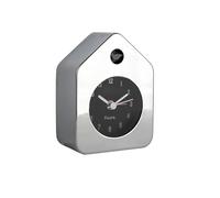Fisura - Reloj Despertador Mini casita Cromado. Reloj Despertador analógico sin Tic-TAC, Reloj Despertador Original. Despertador pequeño. 9,7 cm x 7,3 cm x 4,5 cm. 1 Pila AA
