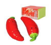 Fisura - Salero y pimentero original. Set de sal y pimienta para la mesa con forma. Juego de salero y pimentero de cerámica. 2 unidades. (Chilli, rojo)