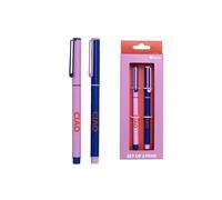 Fisura - Set de 2 bolis negros “Ciao”. Pack de 2 bolígrafos originales con tinta negra. Bolis originales de metal con tapa. Bolígrafos de cuerpo metálico con tinta negra. Regalo original.
