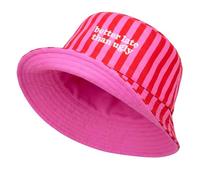 Fisura - Sombrero Pescador Reversible. Gorro Pescador Original “Better Late Than Ugly”. Gorro Bucket Rosa y Rayas. Sombrero de Mujer para Aire Libre y Playa.