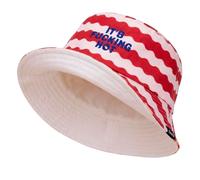 Fisura - Sombrero Pescador Reversible. Gorro Pescador Original “It’s f*cking Hot”. Gorro Bucket Rojo y Blanco. Sombrero de Mujer para Aire Libre y Playa.