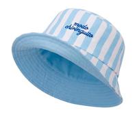Fisura - Sombrero Pescador Reversible. Gorro Pescador Original “Modo chiringuito” Gorro Bucket Azul y Rayas. Sombrero de Mujer para Aire Libre y Playa.