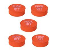 Fisura - Tapa vasos antidroga "F*ck off" rojo 5 unidades. Protector de bebida original. Cubierta para bebidas reutilizable. Protección de vaso antiderrame hecho de silicona. 5 unidades
