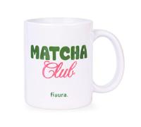 Fisura - Taza cerámica con mensaje “Matcha club. Taza original con mensaje divertido. Mug de 320 ml de capacidad. Mug para matcha. Apta para microondas y lavavajillas.