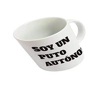 Fisura - Taza original blanca. Taza divertida Soy un puto Autonomo. Tazas con frases graciosas desayuno grande. Capacidad : 320 mililitros. Porcelana.