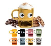 Fisura - Taza original para regalar “ojos”. Taza con soporte para galletas dorada. Taza de cerámica con hueco para galletas. Taza con capacidad de 240 ml.