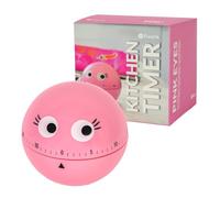 Fisura - Temporizador de Cocina Original con Forma de Ojos Rosa. Minutero de Cocina analógico de 60 Minutos. Cuenta atrás para niños. Temporizador método Pomodoro.
