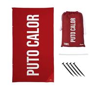 Fisura - Toalla de Playa Grande roja “P*to Calor”. Toalla de Microfibra Ligera para Piscina, Playa, Camping o Picnic. Anti Arena. Secado rápido. Regalo Original. 180 x 100 cm
