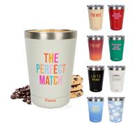 FISURA - Vaso termo original “The perfect match”. Vaso termo para llevar beige. Taza de café 310 ml. Taza térmica acero inoxidable para coche. Libre de BPA.