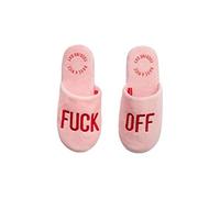 FISURA - Zapatillas casa mujer con mensaje “f*ck off”. Zapatillas casa divertidas con antideslizante. Zapatillas de estar por casa mujer color rosa.