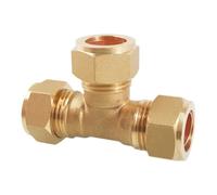 Fit 6 8 10 12 14 15 16 18 19 20 22 25 28mm Tube Compression Union Brass Pipe Fitting Tee 3 Ways Connector Water Gas Oil(9.52mm)
