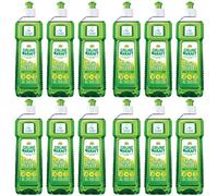 fit Detergente líquido para lavavajillas (12 x 500 ml) Green Kraft biodegradable, botella de plástico reciclado, sostenible y vegano con tensioactivos de azúcar