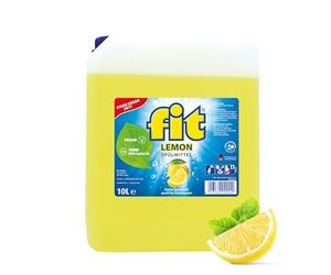fit Detergente para lavar a mano, 10 L, antigrasa y almidón, respetuoso con la piel, vegano, sin microplásticos, limón