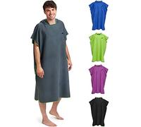 Fit-Flip Poncho de Surf - Albornoz natación de Microfibra Playa - Toalla para cambiarse para Mujeres y Hombres - Ligero, Compacto y de Secado rápido (Gris Oscuro-Verde, Tamaño: L)