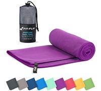 Fit-Flip Toalla Microfibra - para el Gimnasio y la Playa - compacta, Ultraligera, Grande y de Secado rápido - Toallas microfibras de Natacion, Gym, Viaje y Piscina (90x180cm Violeta)