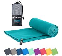 Fit-Flip Toalla Microfibra - para el Gimnasio y la Playa - compacta, Ultraligera, Grande y de Secado rápido - Toallas microfibras de Natacion, Gym, Viaje y Piscina (60x120cm petróleo)