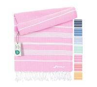Fit-Flip Toallas Playa Hammam - Pareos Grandes de algodón 100% - Toalla Pareo compacta, Gigante y Secado rápido - Fouta XL Absorbente - Ideal para Piscina - Rosa - 200x200cm Sultan