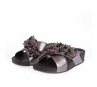 Fit Flop Lulu - Sandalias cruzadas con cuentas de bola para mujer, color gris, gris, 42 EU
