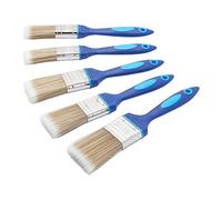 Fit for the Job Juego de Pinceles de Pintura DIY de 5 Piezas para un Acabado Suave con Pinturas en emulsión, Brillantes y satinadas - Cont. 2 cepillos de 1", 2 de 1,5", 1 de 2"