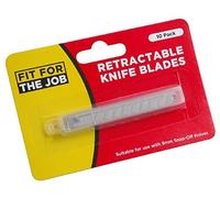 Fit For The Job: paquete de 10 hojas perforadas para cúter de 9mm para bricolaje y manualidades, con 12 secciones desechables de acero inoxidable para una mayor durabilidad