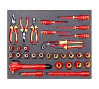 Fit&Go 3/3 Foam marcados con láser con llave de tubo aislada y destornillador - 30 piezas