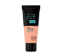 Maybelline New York, Base de Maquillaje que Calca a tu Tono Fit me! Mate y Afinaporos, Color: 238 Rich Tan
