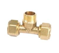 Fit PEX-AL-PEX Tube I.D x O.D 20x25mm - 1/2" BSP Male Tee Brass Fitting HSMXNEONJB