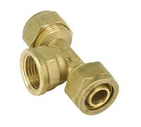 Fit PEX-AL-PEX Tube I.D x O.D 20x25mm - 3/4" BSP Female Tee 3 Ways Brass Fitting