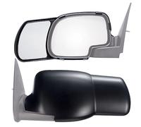 Fit System Snap & Zap 80800 - Espejos de remolque para Chevrolet Silverado y GMC Sierra, par (izquierda, derecha), plegables
