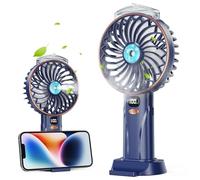 Fitabok Ventilador Manual - Ventilador Portátil con Niebla 25 ml, Recargable USB-C, 5 Velocidades, Indicador LED, Batería 4000 mAh, para Oficina, Exterior y Viajes