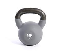 FitAndFun Rebecca Mobili Peso Gimnasio Kettlebell, Revestimiento de Neopreno y Hierro Fundido Gris, Entrenamiento Resistencia Muscular, Deporte en Casa - Peso: 18 kg - Art. SP5034