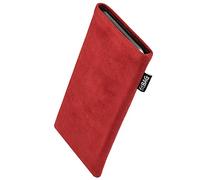 FITBAG Funda para Samsung Galaxy A07 5G | Classic Rojo | Funda de Alcantara con Forro Interior de Microfibra para Limpiar la Pantalla