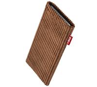 FITBAG Funda para Samsung Galaxy S25+ / S25 Plus | Retro Marrón | Funda de Pana con Forro Interior de Microfibra para Limpiar la Pantalla
