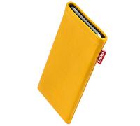 FITBAG Funda para Vivo X300 FE | Beat Amarillo | Funda de Piel Genuina con Forro Interior de Microfibra para Limpiar la Pantalla