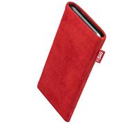 FITBAG Funda para Vivo X300 FE | Folk Rojo | Funda de Cuero de Gamuza Fina con Forro Interior de Microfibra para Limpiar la Pantalla