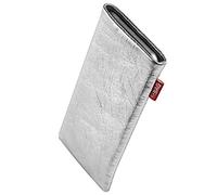 FITBAG Funda para Xiaomi Poco F7 | Groove Plata | Funda de Piel Foil Genuina con Forro Interior de Microfibra para Limpiar la Pantalla