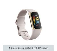 Fitbit Charge 5 - Acero inoxidable en oro suave - Monitor de actividad con correa Infinity - Silicona - Blanco lunar - Tamaño de muñeca: 130-210 mm - Pantalla de 1,04" - Bluetooth, NFC nuevo