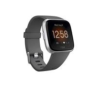Fitbit Versa Lite Smartwatch, GPS, Aluminio carbón/Plata, Talla única (Bandas S y L Incluidas)